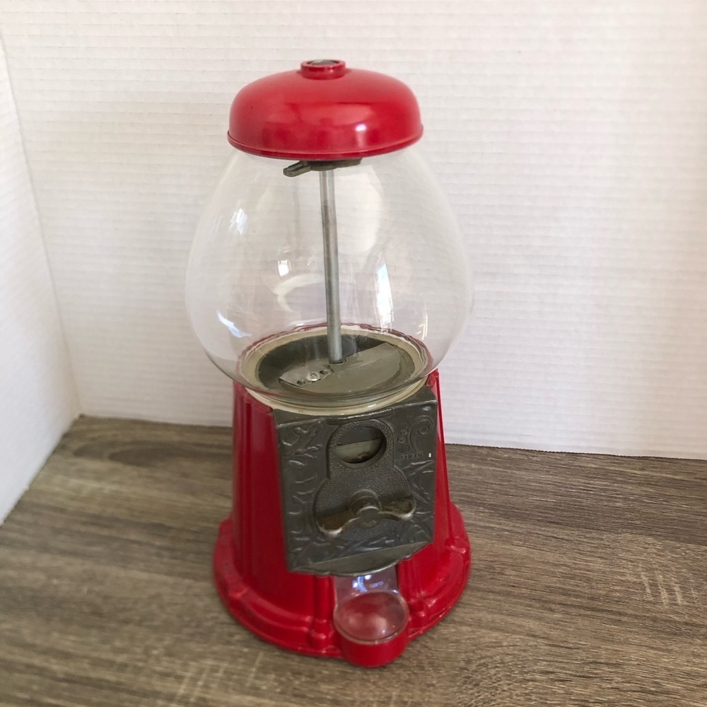 80s Fire Engine Red Continental Gum Gumball Machine